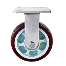 ZR high Quality SS 6mm thickness plate stainless steel 304 fixed plate PU wheel rigid casters